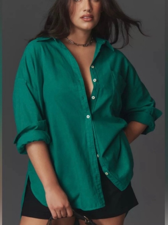 Maeve Tops - Maeve By Anthropologie The Bennet Buttondown Shirt Green